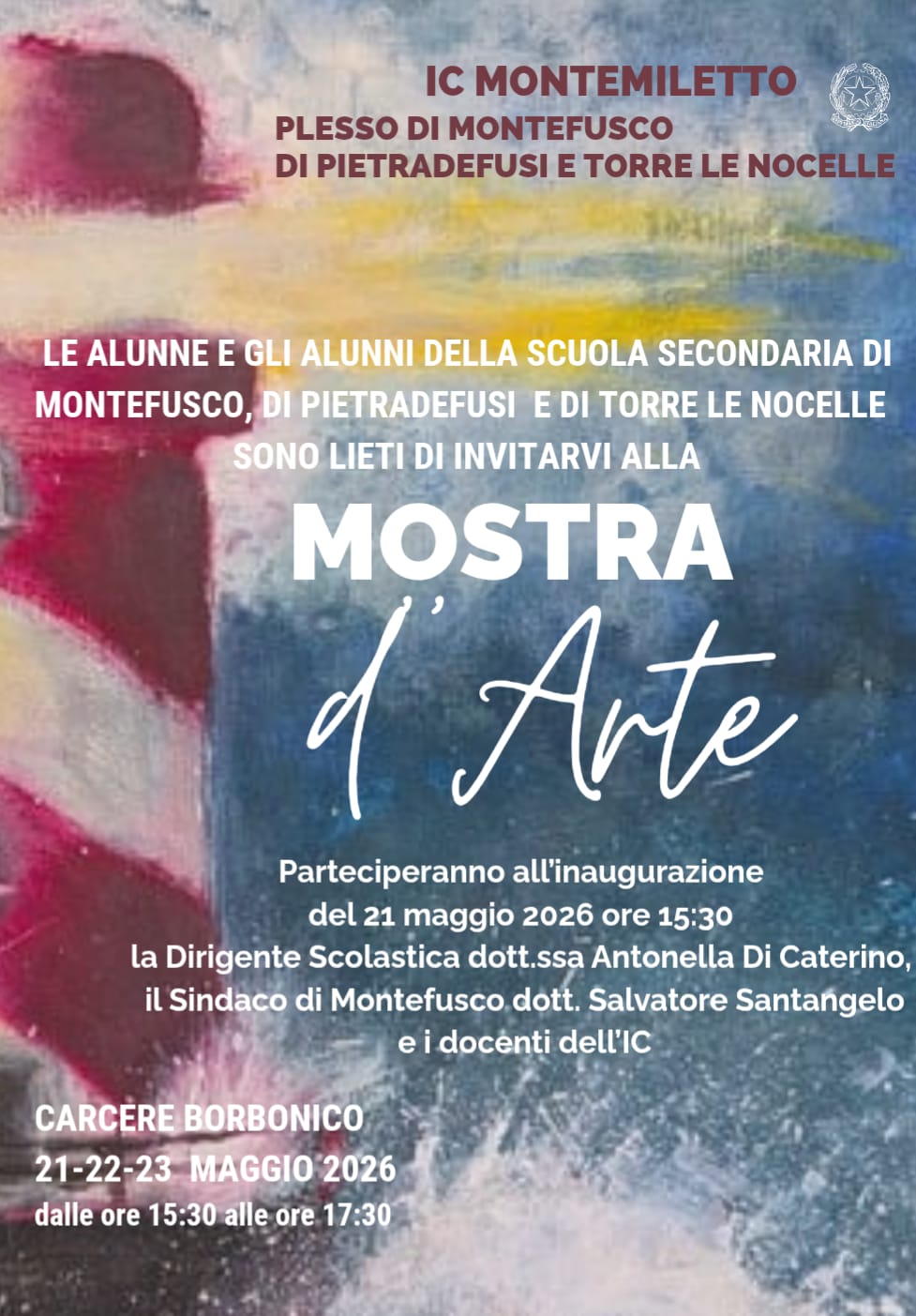 MOSTRA D'ARTE DELL'IC MONTEMILETTO PRESSO IL CARCERE BORBONICO 21-22-23 MAGGIO 2026